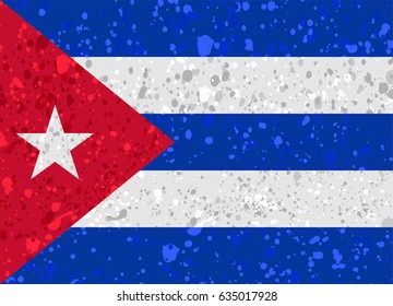 cuba flag grunge illustration
