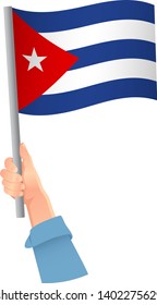 Cuba flag in hand icon