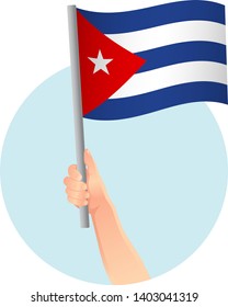 Cuba flag in hand icon