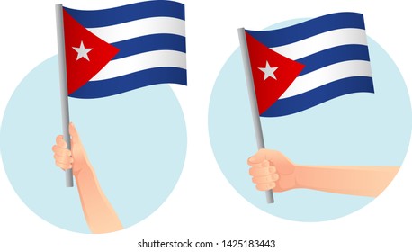 Cuba flag in hand. Patriotic background. National flag of Cuba vector illustration