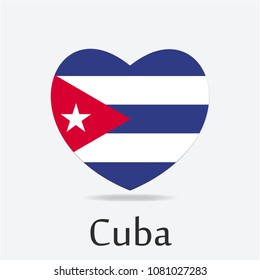 Cuba Flag in Heart Shape