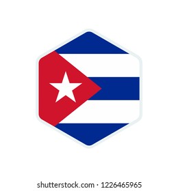 Cuba flag. Cuba hexagon flag.