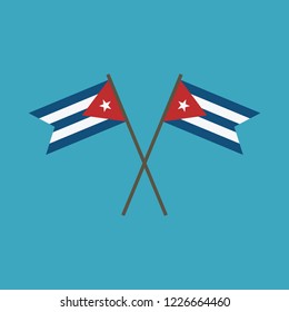 Cuba flag icon in flat design. Independence day or National day holiday concept.