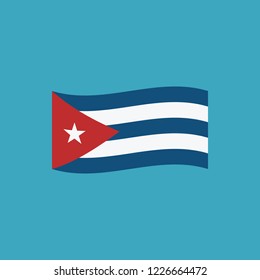Cuba flag icon in flat design. Independence day or National day holiday concept.
