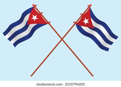 Cuba Flag icon illustration. For education about the country of Cuba and symbols for Cuban Independence day.