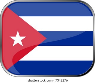 Cuba flag icon with official coloring