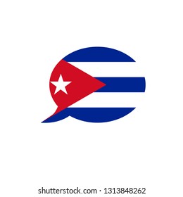 Cuba flag icon. speech bubble vector eps10