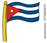 cuba flag illustration hand drawn isolated vector