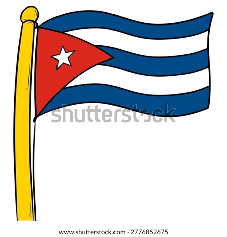 cuba flag illustration hand drawn isolated vector