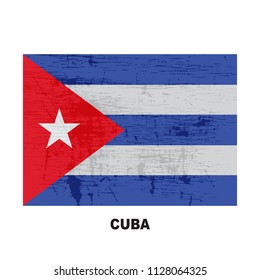 Cuba flag isolated on white background. Republic of Cuba national symbol. Vector flat design collection.