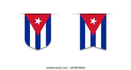 Cuba flag. Label flag icon, checkbox sign. Flags of the world. Vector illustration