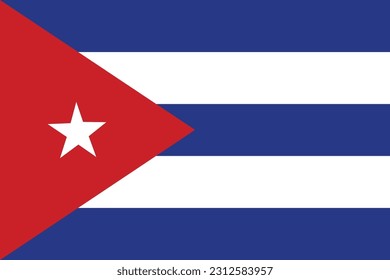 Cuba flag. lag of Cuba in design shape