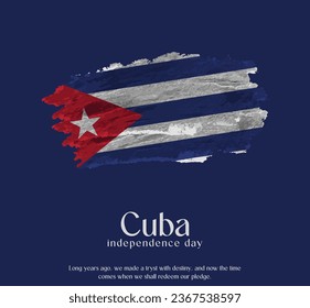 Cuba Flag Made of Glitter Sparkle Brush Paint Vector, Celebrating Cuba Independence Day.