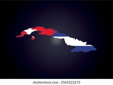 Cuba flag and map vector.