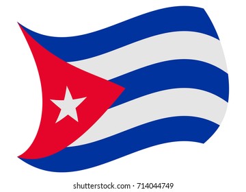 cuba flag moved by the wind