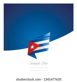 Cuba flag New abstract origami blue background banner vector