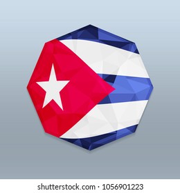 Cuba Flag with Octagone design vector 