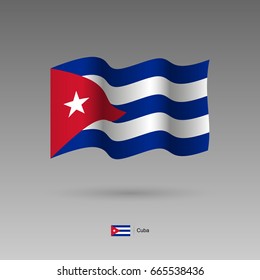 Cuba flag. Official colors and proportion correctly. High detailed vector illustration. 3d and isometry. EPS10
