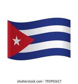 Cuba flag, official colors and proportion correctly. National Cuban flag. Raster illustration.