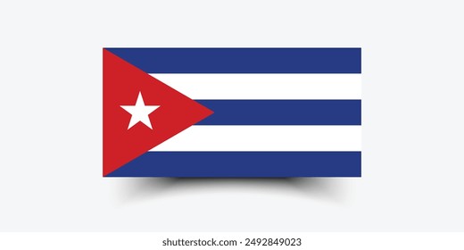 Cuba flag. Flag of Cuba. The official ratio. Flag icon. Standard color. Standard size. A rectangular flag. Computer illustration. Digital illustration. Vector illustration.