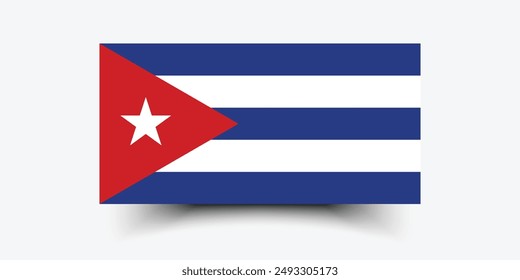 Cuba flag. Flag of Cuba. The official ratio. Flag icon. Standard color. Standard size. A rectangular flag. Computer illustration. Digital illustration. Vector illustration.