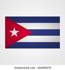 Cuba flag on a gray background. Vector illustration