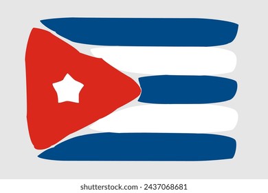 Bandera de Cuba - ilustración vectorial de diseño pintado. Estilo de pincel vectorial