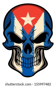 Cuba flag painted on a skull