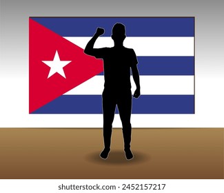 Cuba flag paper texture, single-piece element, vector design, Cuba flag taped on wall, decoration or celebration idea