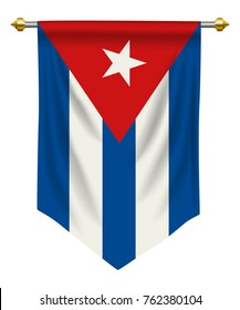 Cuba flag or pennant isolated on white