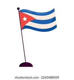 cuba flag in pole icon