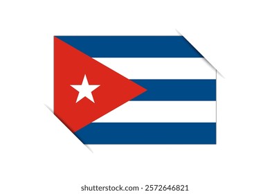 Cuba flag - rectangle colorful flag representing a country cultural identity and heritage. The essence of national pride and unity. Attached by the corners in a paper album