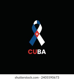 Cuba flag ribbon design vector