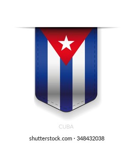 Cuba flag ribbon vector