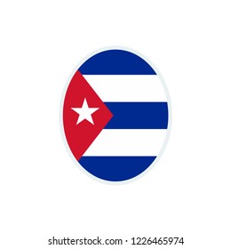 Cuba flag. Cuba round flag.