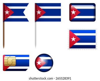 Cuba flag set on a white background.