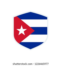 Cuba flag. Cuba shield flag.