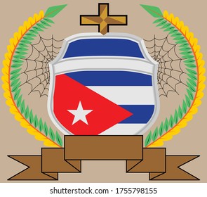 Cuba flag with in shield badge