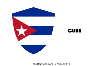 Bandera de Cuba en forma de escudo (insignia)