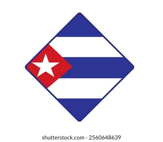 Cuba flag square shaped. vector