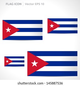 Cuba flag template | vector symbol design | color red white and blue | icon set