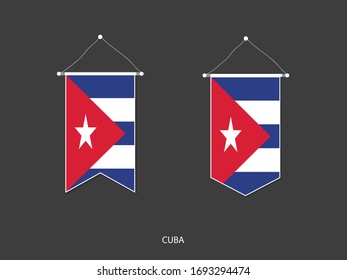 Bandera cubana en diversas formas, Vector Pennant de la Bandera de Fútbol, ilustración vectorial.