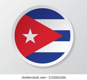 cuba flag vector in circle round