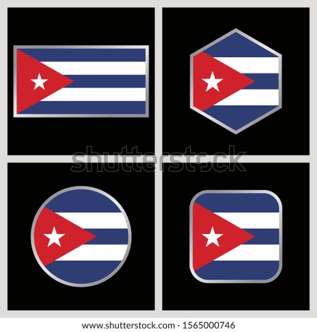 Cuba Flag Vector Icon Illustration. Cuba Flag Icon Set
