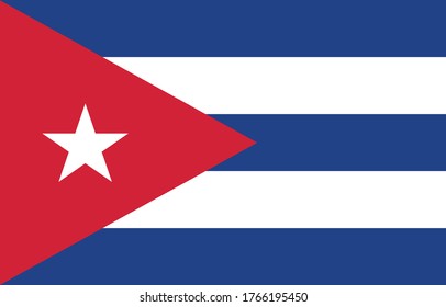 Cuba flag vector illustration. Accurate dimensions, elements proportions and colors.