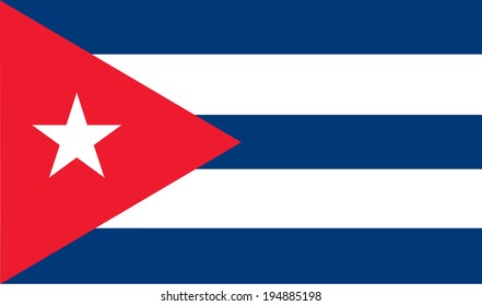 Cuba flag vector illustration isolated. Caribbean state national symbol. Island Cuba patriotic sign. Central America country.