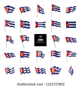Cuba flag, vector illustration on a white background