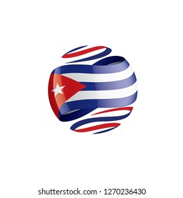 Bandera cubana, ilustración vectorial en fondo blanco
