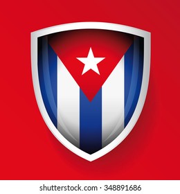 Cuba flag vector shield