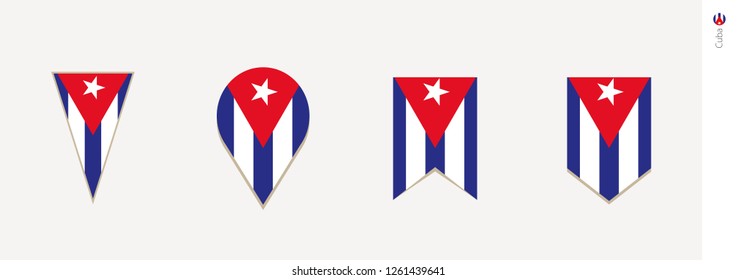 Cuba flag in vertical design, vector illustration.